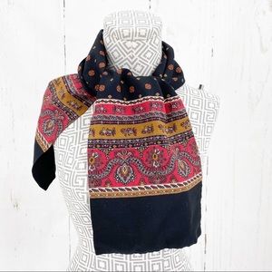 Evan Picone Black Red Gold Scarf